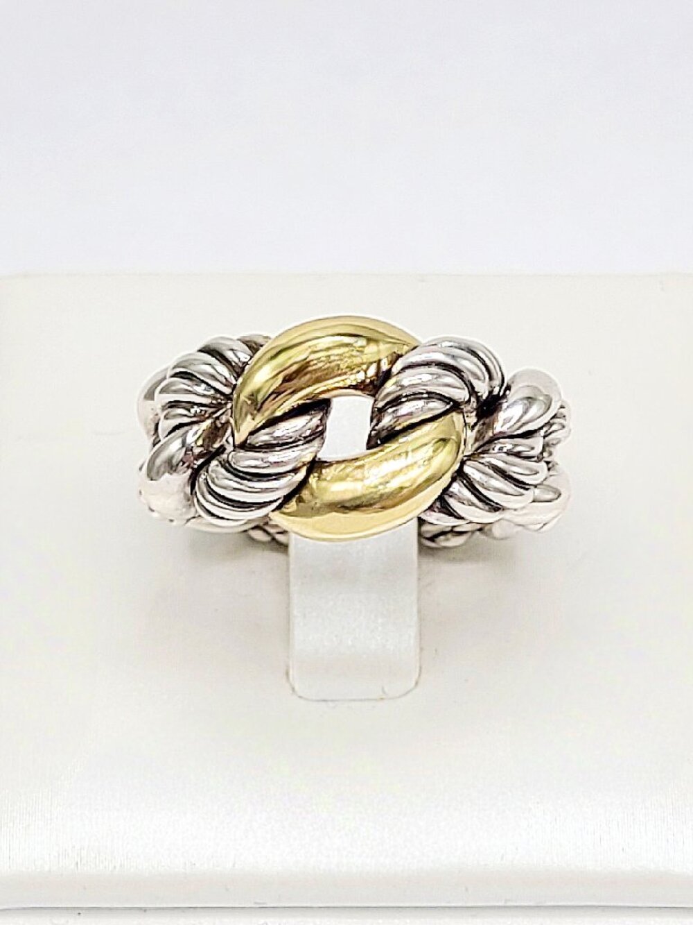 David Yurman Belmont Curb Ring w/ 18K Yellow Gold - 12mm - Size 6 - RARE